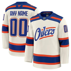 NHL Edmonton Oilers Fanatics Alternate Premium Custom Jersey - Light Beige