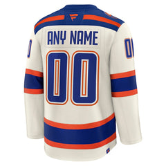 NHL Edmonton Oilers Fanatics Alternate Premium Custom Jersey - Light Beige