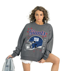 New York Giants Gameday Couture Women's Ready to Rumble Premium Fleece Pullover Sweatshirt Gray