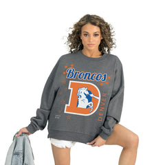 Denver Broncos Gameday Couture Women's Ready to Rumble Premium Fleece Pullover Sweatshirt Gray