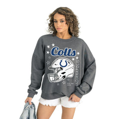 Indianapolis Colts Gameday Couture Women's Ready to Rumble Premium Fleece Pullover Sweatshirt Gray