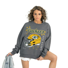 Green Bay Packers Gameday Couture Women's Ready to Rumble Premium Fleece Pullover Sweatshirt Gray