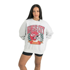 Kansas City Chiefs Gameday Couture Women's Heritage Premium Fleece Pullover Sweatshirt Gray