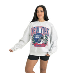 New York Giants Gameday Couture Women's Heritage Premium Fleece Pullover Sweatshirt Gray