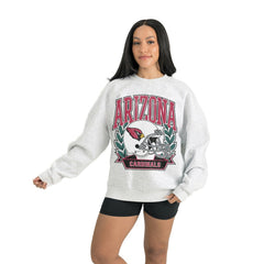 Arizona Cardinals Gameday Couture Women's Heritage Premium Fleece Pullover Sweatshirt Gray