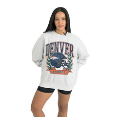 Denver Broncos Gameday Couture Women's Heritage Premium Fleece Pullover Sweatshirt Gray