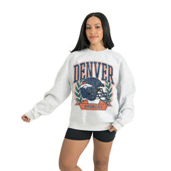 Denver Broncos Gameday Couture Women's Heritage Premium Fleece Pullover Sweatshirt Gray