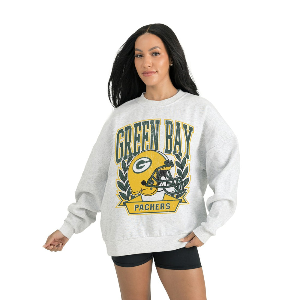 Green Bay Packers Gameday Couture Women's Heritage Premium Fleece Pullover Sweatshirt Gray