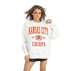 Kansas City Chiefs Gameday Couture Women's Timeless Triumph Premium Fleece Pullover Sweatshirt White