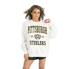 Pittsburgh Steelers Gameday Couture Women's Timeless Triumph Premium Fleece Pullover Sweatshirt White