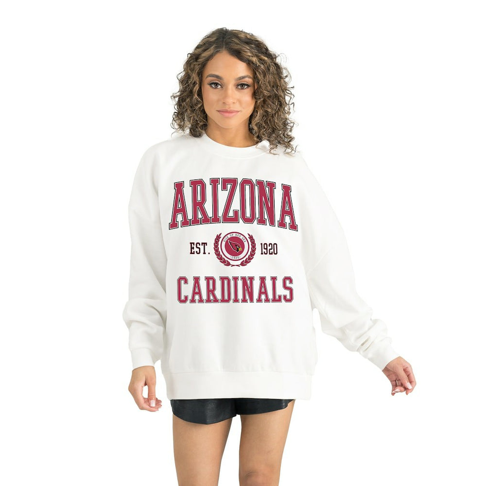 Arizona Cardinals Gameday Couture Women's Timeless Triumph Premium Fleece Pullover Sweatshirt White