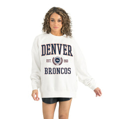 Denver Broncos Gameday Couture Women's Timeless Triumph Premium Fleece Pullover Sweatshirt White