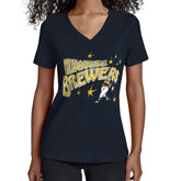Milwaukee Brewers Starter Women's Fireworks V-Neck T-Shirt - Navy T-shirts