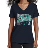 Seattle Mariners Starter Women's Fireworks V-Neck T-Shirt - Navy T-shirts