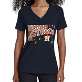 Houston Astros Starter Women's Fireworks V-Neck T-Shirt - Navy T-shirts