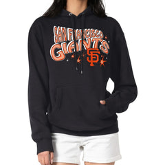 San Francisco Giants Starter Women's Fireworks Fleece Tri-Blend Pullover Hoodie - Black Hoodies
