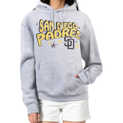 San Diego Padres Starter Women's Fireworks Fleece Tri-Blend Pullover Hoodie - Gray Hoodies