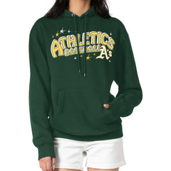 Athletics Starter Women's Fireworks Fleece Tri-Blend Pullover Hoodie - Green Hoodies
