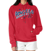 Los Angeles Angels Starter Women's Fireworks Fleece Tri-Blend Pullover Hoodie - Red Hoodies