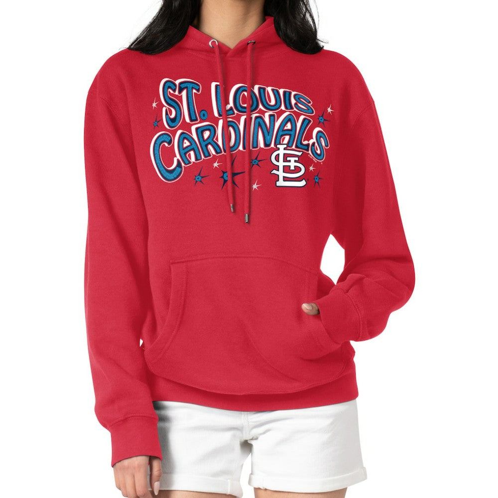 St. Louis Cardinals Starter Women's Fireworks Fleece Tri-Blend Pullover Hoodie - Red Hoodies