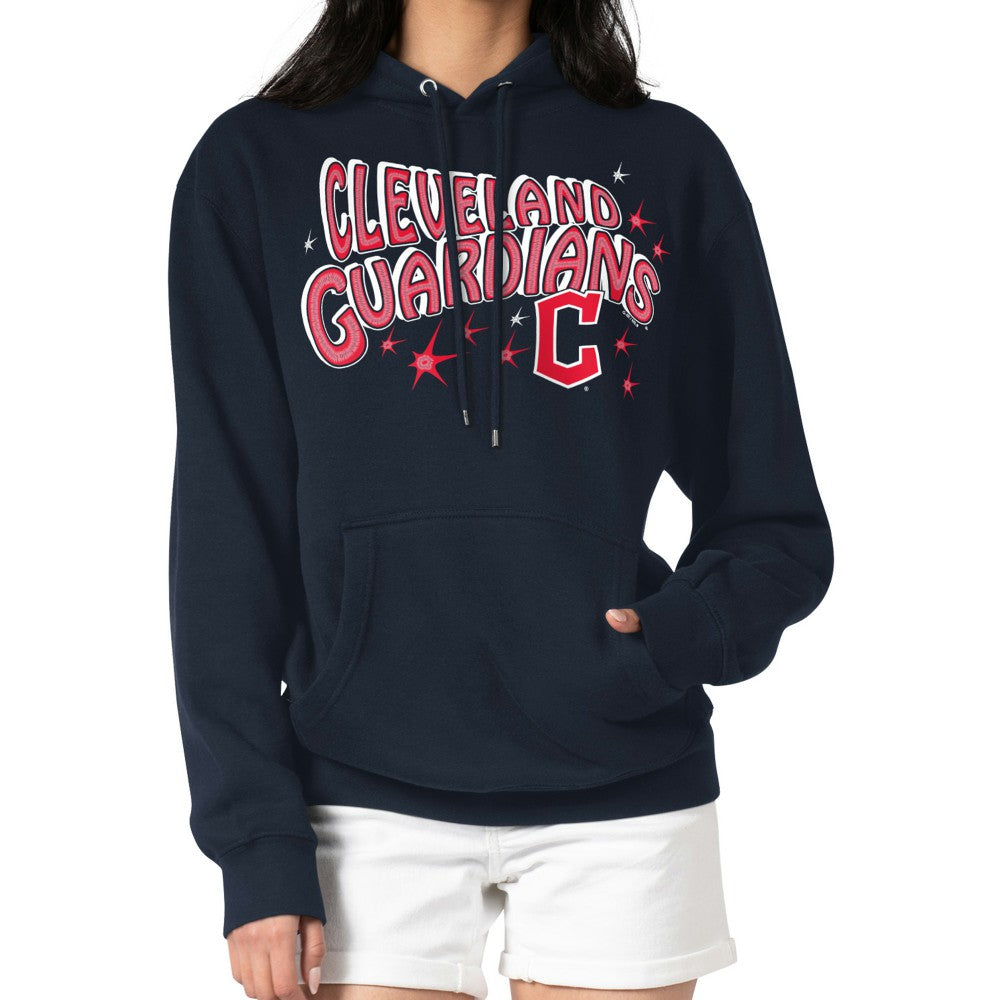Cleveland Guardians Starter Women's Fireworks Fleece Tri-Blend Pullover Hoodie - Navy Hoodies