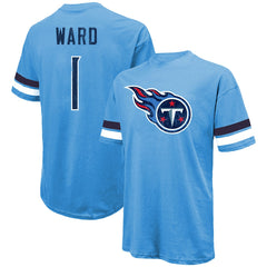 Cam Ward Tennessee Titans Majestic Threads 2025 NFL Draft First Round Pick Oversized T-Shirt Light Blue
