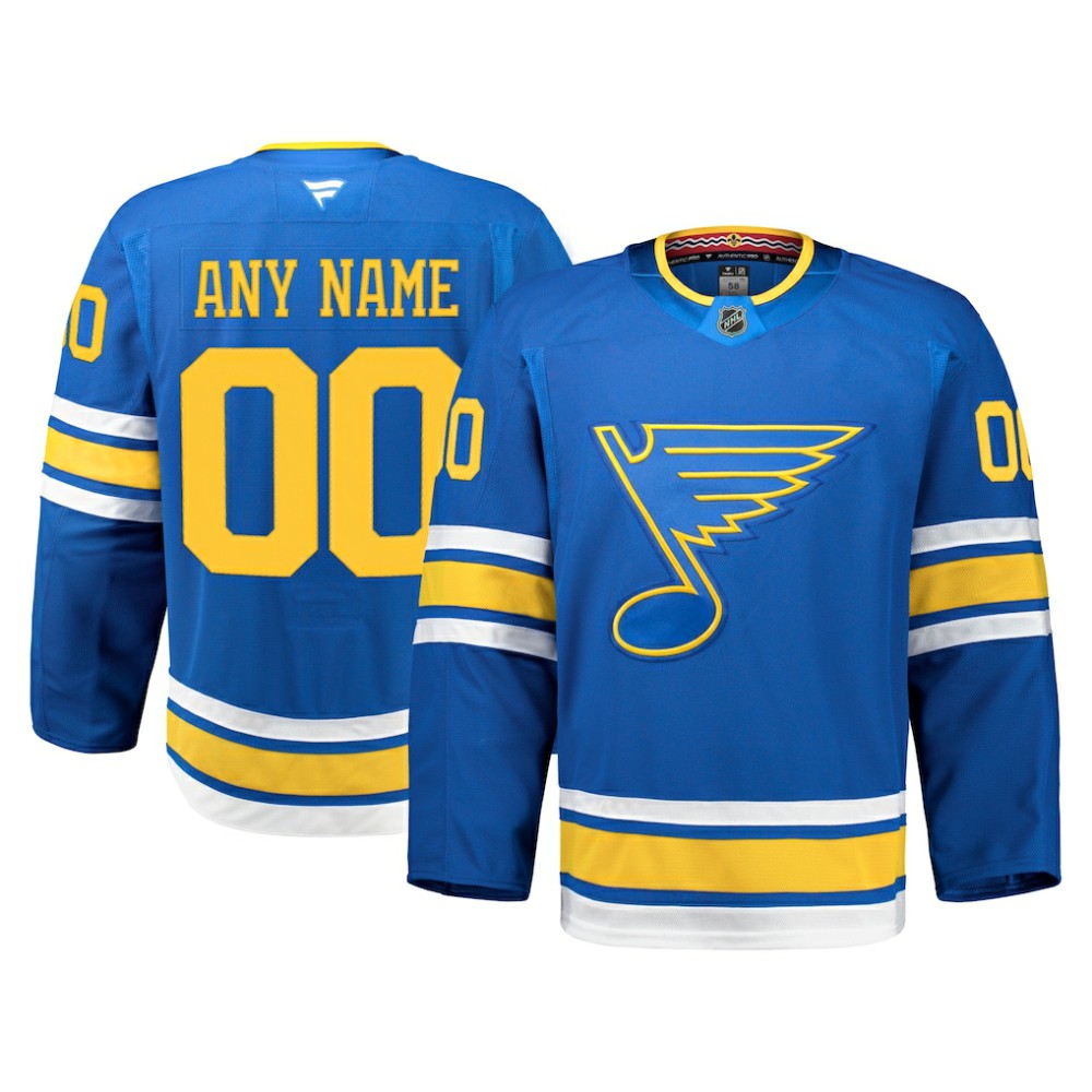 NHL,Custom St. Louis Blues Fanatics Home Authentic Pro Custom Jersey - Blue