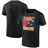 NHL Florida Panthers vs. Tampa Bay Lightning 2025 Stanley Cup Playoffs Rivalry Comic Pop T-Shirt - Black