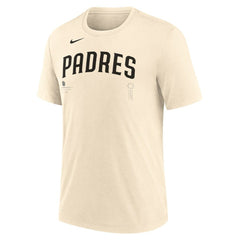 San Diego Padres Nike Wordmark Tri-Blend T-Shirt - Natural T-shirts