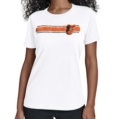 Baltimore Orioles Starter Women's Team Stripe T-Shirt - White T-shirts