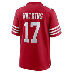 NFL Jordan Watkins San Francisco 49ers Team Game Jersey - Scarlet