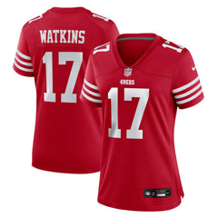 NFL Jordan Watkins San Francisco 49ers Women's Team Game Jersey - Scarlet
