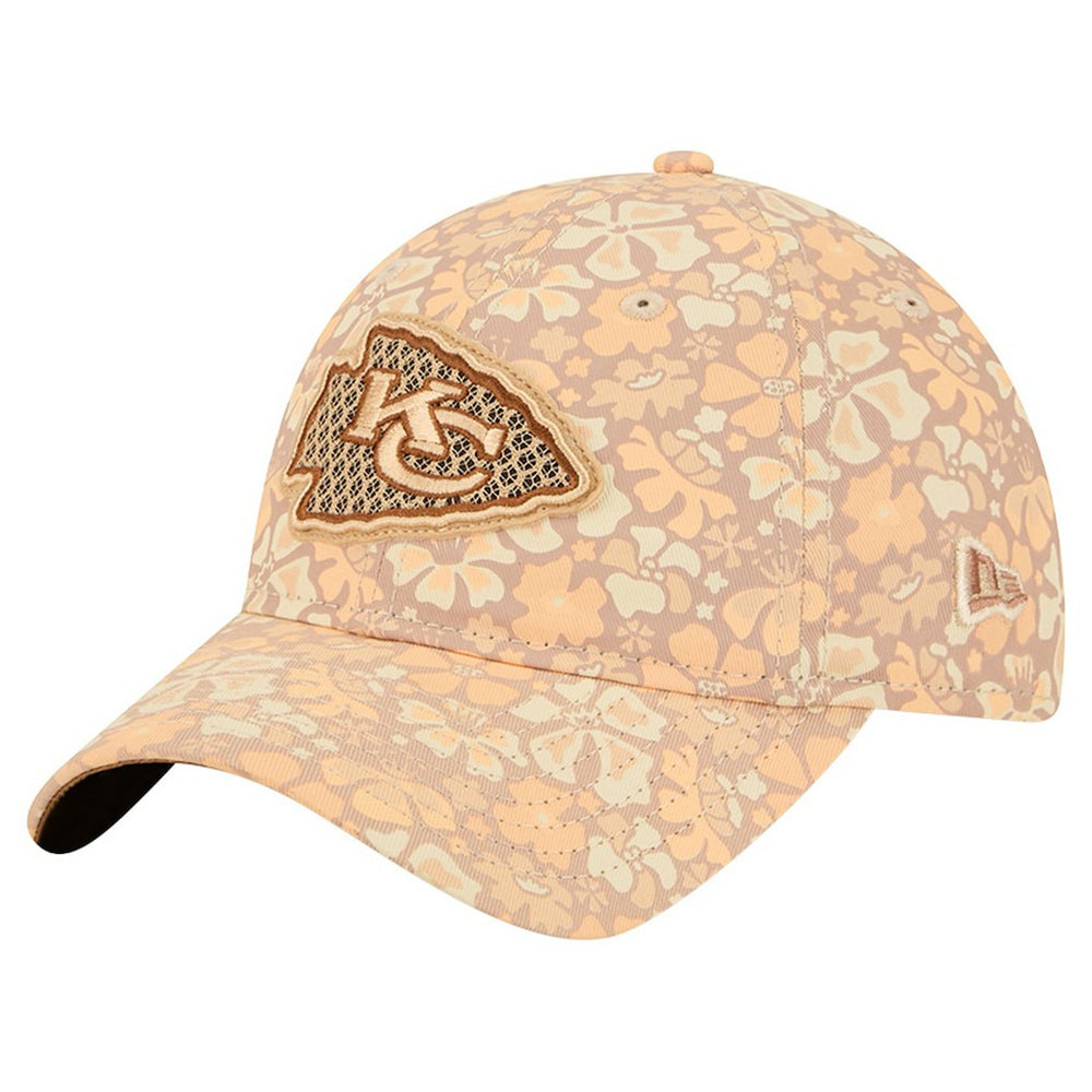 Kansas City Chiefs New Era Women's Floral 9TWENTY Adjustable Hat Tan