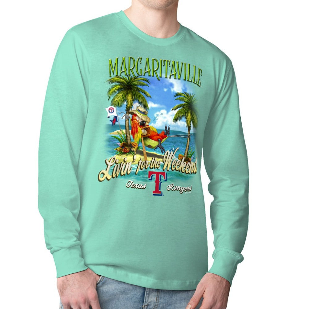 Texas Rangers Margaritaville Livin' for the Weekend Long Sleeve T-Shirt - Mint T-shirts