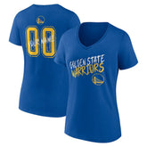 Golden State Warriors Women's Hustle Custom V-Neck T-Shirt Royal