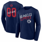 LA Clippers Hustle Custom Long Sleeve T-Shirt Navy