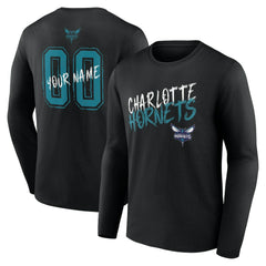 Charlotte Hornets Hustle Custom Long Sleeve T-Shirt Black