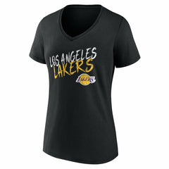 Los Angeles Lakers Women's Hustle Custom V-Neck T-Shirt Black