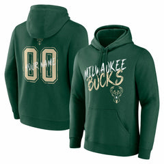 Milwaukee Bucks Hustle Custom Pullover Hoodie Hunter Green