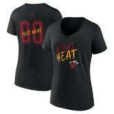 Miami Heat Women's Hustle Custom V-Neck T-Shirt Black
