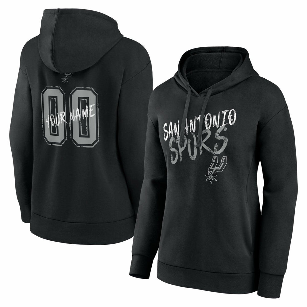 San Antonio Spurs Women's Hustle Custom Pullover Hoodie Black