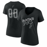 San Antonio Spurs Women's Hustle Custom V-Neck T-Shirt Black