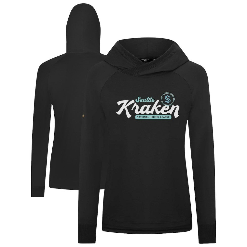 NHL Seattle Kraken Levelwear Women's Slender Monument Raglan Pullover Hoodie - Black