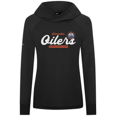 NHL Edmonton Oilers Levelwear Women's Slender Monument Raglan Pullover Hoodie - Black