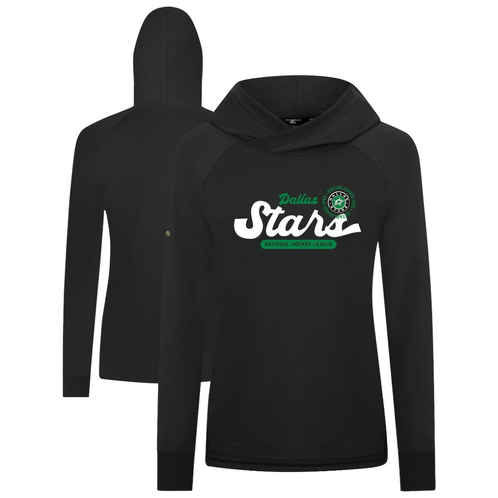 NHL Dallas Stars Levelwear Women's Slender Monument Raglan Pullover Hoodie - Black