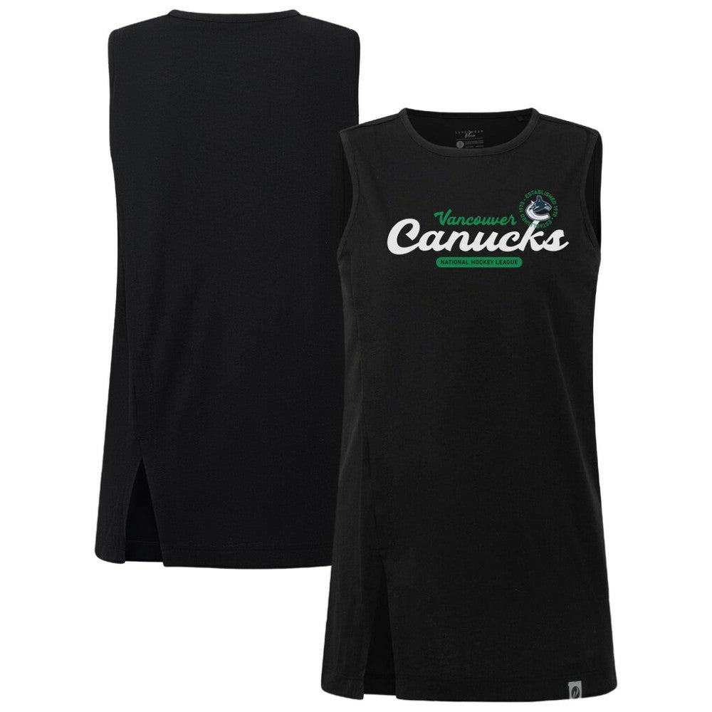 NHL Vancouver Canucks Levelwear Women's Influx Monument Tank Top - Black