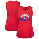 NHL New York Rangers Levelwear Women's Macy Banner Arch Tank Top - Red