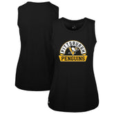 NHL Pittsburgh Penguins Levelwear Women's Macy Banner Arch Tank Top - Black