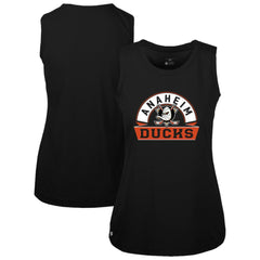 NHL Anaheim Ducks Levelwear Women's Macy Banner Arch Tank Top - Black