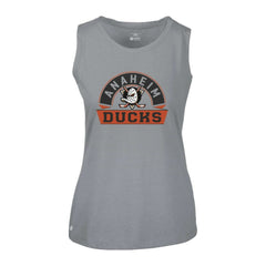 NHL Anaheim Ducks Levelwear Women's Macy Banner Arch Tank Top - Gray